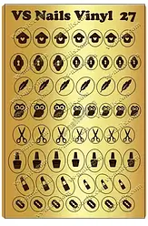 Вінілові трафарети VS NAILS для дизайна нігтів для аерографії і DEEP DESIGN № 27