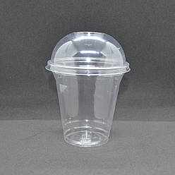 Пластиковий стакан 300 мл під купольну кришку | без кришки |