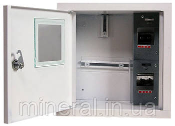 Шафа e.mbox.stand.w.f1.04.z металева, під 1-ф. лічильник, 4 мод., що вбудовується, з замком, фото 1