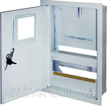 Шафа e.mbox.stand.w.f1.12.z.e металевий, під 1-ф. електронний лічильник, 12 мод., що вбудовується, з