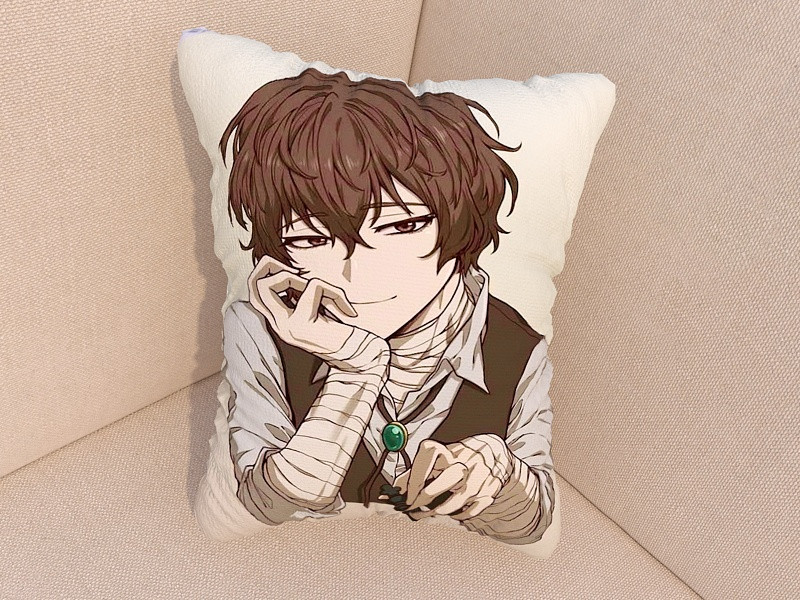 Подушка з фотопринтом аніме Дазай, 35 х 50 см, фото 1