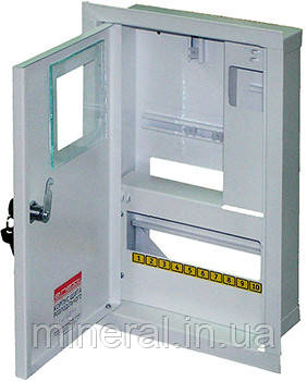 Шафа e.mbox.stand.w.f1.10.z металева, під 1-ф. лічильник, 10 мод., що вбудовується, з замком, фото 1