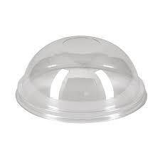 Купольна кришка на пластиковий стакан з отвором, 50 шт/уп