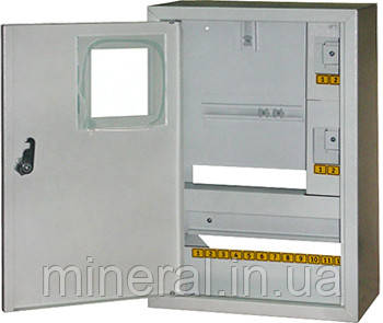 Шафа e.mbox.stand.n.f1.16.z.e металева, під 1-ф. електронний лічильник, 16 мод., навісна, з замком, фото 1