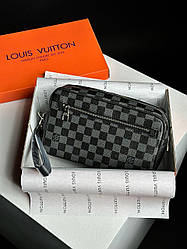 Чоловіча сумка Луї Віттон сіра Louis Vuitton Alpha Wearable Wallet Grey Chess