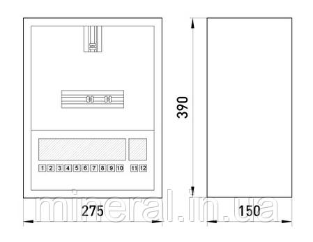 Шафа e.mbox.stand.n.f1.12.z металева, під 1-ф. лічильник, 12 мод., навісна, з замком, фото 3