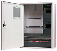 Шафа e.mbox.stand.n.f3.24.z.е металева, під 3-ф. електронний лічильник, 24 мод., навісна, з замком.