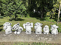 Набор веселых садовых скульптур Тролли Troll для декора ручной росписи 6 штук