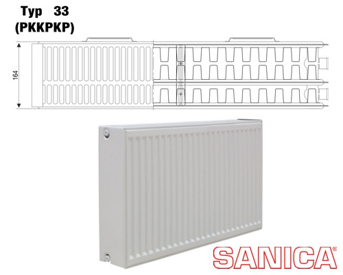 Стальной радиатор панельный т33 Sanica Ø 300х600 (1087Вт) - фото 3 - id-p311512915