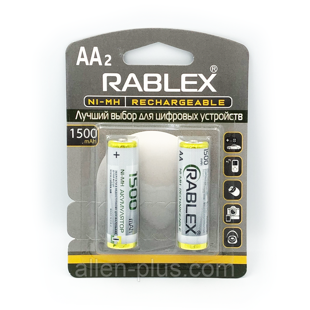 Акумулятори Rablex HR6/AA 1.2V 1500 mAh NI-MH (2шт на блістері)