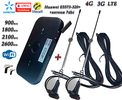 Мобільний модем 4G-LTE+3G Wi-Fi Роутер Huawei E5573Bs-320+ (KS, VD, Life) + 2 антени 4G (LTE) на 7 db магніт