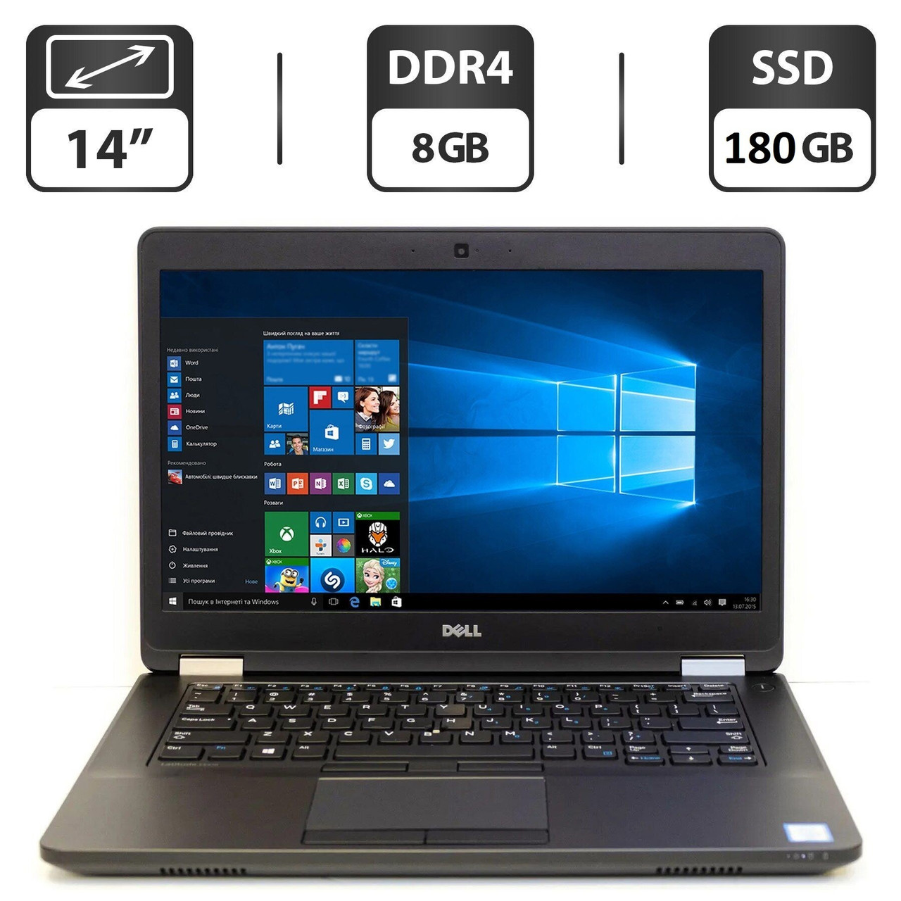 Ультрабук Dell Latitude E5470 / 14" (1366x768) TN / Intel Core i5-6300U (2 (4) ядра по 2.4 - 3.0 GHz) / 8 GB DDR4 / 180 GB SSD /