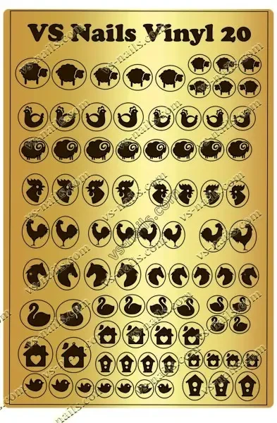 Вінілові трафарети VS NAILS для дизайна нігтів для аерографії і DEEP DESIGN № 20, фото 1