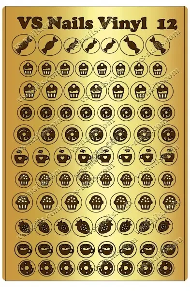 Вінілові трафарети VS NAILS для дизайна нігтів для аерографії і DEEP DESIGN № 12, фото 1