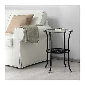 Придиваний столик IKEA KLINGSBO чорний прозоре скло 201.285.64, фото 4