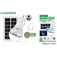 Лампа аккумуляторная Solar Light CL 6028 светильник с солнечной панелью фонарь светодиодный на крючке