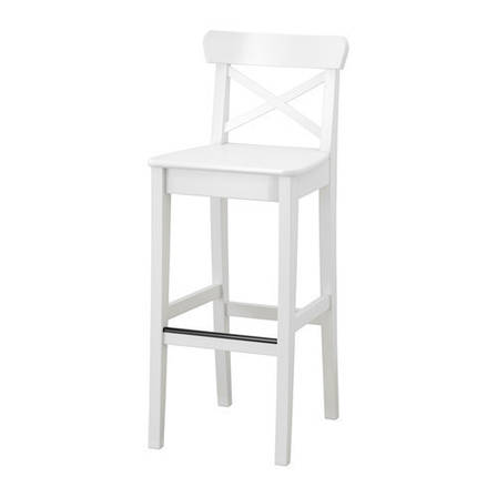 Стілець барний IKEA INGOLF білий 001.217.66, фото 1