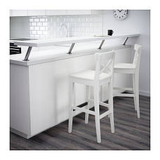 Стілець барний IKEA INGOLF білий 001.217.66, фото 3