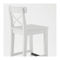 Стілець барний IKEA INGOLF білий 001.217.66, фото 4