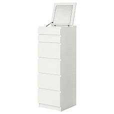 Комод із 6 ящиками, білий, 123х40 см, 602.180.15, ІКЕА, IKEA, MALM, фото 3