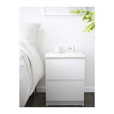 Комод IKEA MALM 2 ящики білий 40х55 см 802.145.49, фото 4