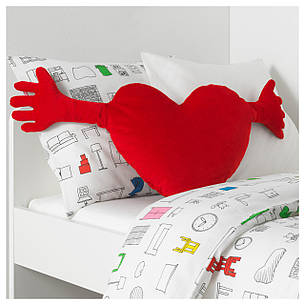 Подушка серце IKEA FAMNIG HJARTA червоний 40x101 см 274.704.60, фото 3