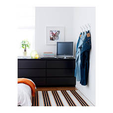 Комод IKEA MALM 3 ящики чорно-коричневий 204.035.57, фото 4