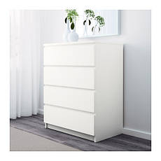 Комод IKEA MALM 4 ящики білий 304.035.71, фото 2