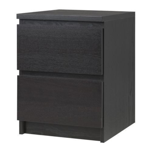 Комод IKEA MALM 2 ящики чорно-коричневий 40х55 см 001.033.43