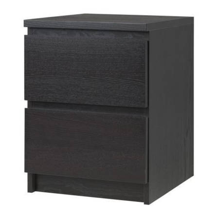 Комод IKEA MALM 2 ящики чорно-коричневий 40х55 см 001.033.43, фото 1