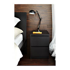 Комод IKEA MALM 2 ящики чорно-коричневий 40х55 см 001.033.43, фото 4