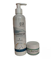 Кращий набір для лікування псоріазу шкіри голови - крем "Псоріатинин" і шампунь "Еліф" 250 мл