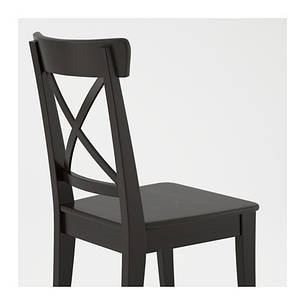 Крісло IKEA INGOLF чорно-коричневе 301.259.23, фото 3