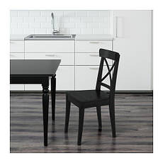 Крісло IKEA INGOLF чорно-коричневе 301.259.23, фото 5