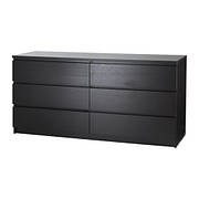 Комод, 6 ящиків, венга, горизонтальний, 160х78 см, 604.035.79, IKEA, ІКЕА, MALM