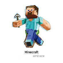 Фольгована кулька велика фігура Minecraft Майнкрафт Стів 69х88см Китай