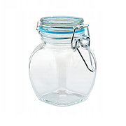 Банка прозора з кришкою, 100 мл, прозорий/блакитний, CH-4219