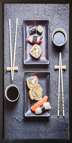 Фотокартина в дерев'яній рамі Sushi 3 33х70 см POS-3370-224, фото 1
