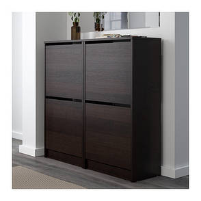 Комод для взуття IKEA BISSA 2 ящики венге 49х93 см 902.484.26, фото 3