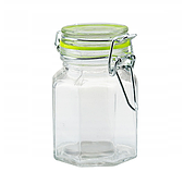 Банка прозора з кришкою, 100 мл, прозорий/салатовий, CH-4220