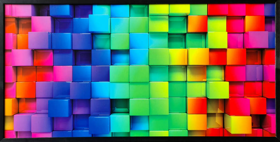 Фотокартина у дерев'яній рамі "Squares 1", 50х100 см, POS-50100-290, фото 1