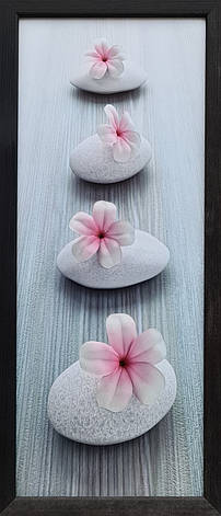 Фотокартина в дерев'яній рамі Flower and stone 2 20х50 см POS-2050-127, фото 1