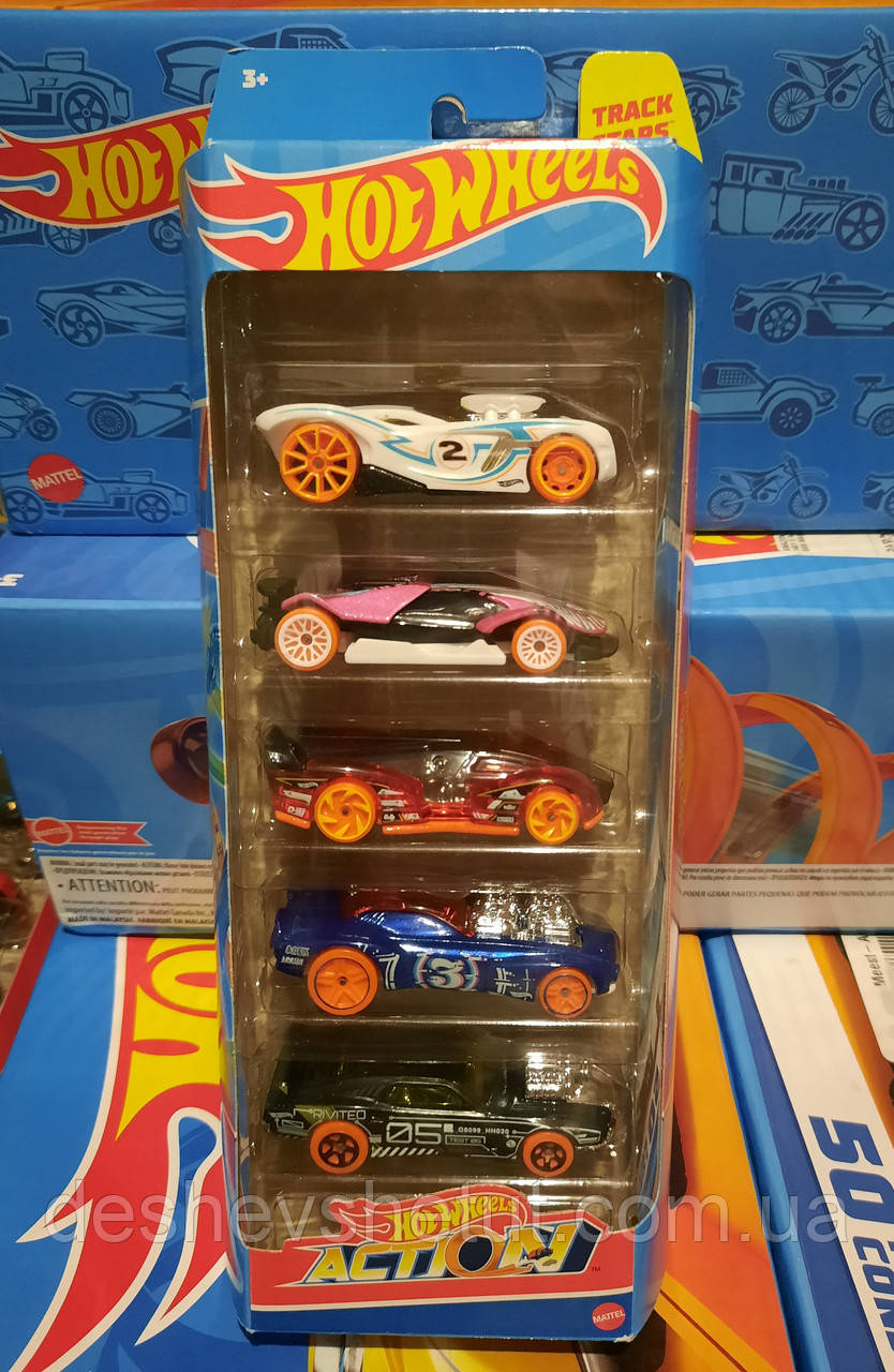 Hot Wheels 5-Car Pack Hot Wheels Action HLY66 Mattel Хот Вілс Базові ...