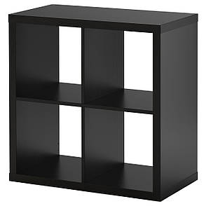 Стелаж 2х2 ящика IKEA KALLAX чорно-коричневий 602.758.12, фото 1