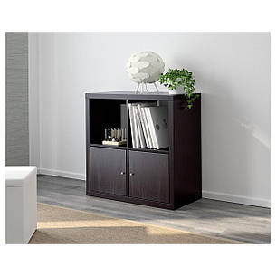 Стелаж 2х2 ящика IKEA KALLAX чорно-коричневий 602.758.12, фото 3