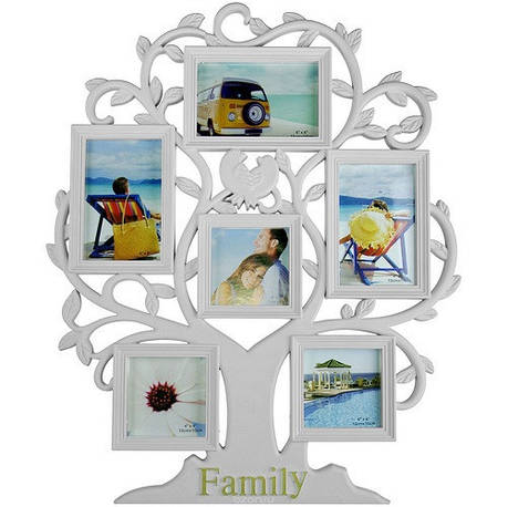 Фоторамка-коллаж на 6 фото, дерево Family, пластик, белый, OR-1130, фото 1