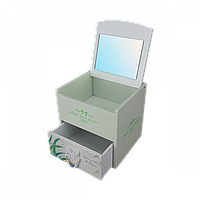 Шкатулка с зеркалом и ящиком зеленый Зайчик 11.5*10.5*11 см OD-1104