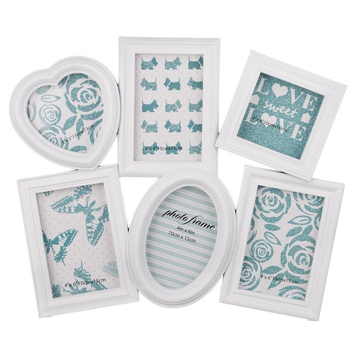 Фоторамка-колаж на 6 фото пластик білий OR-1125