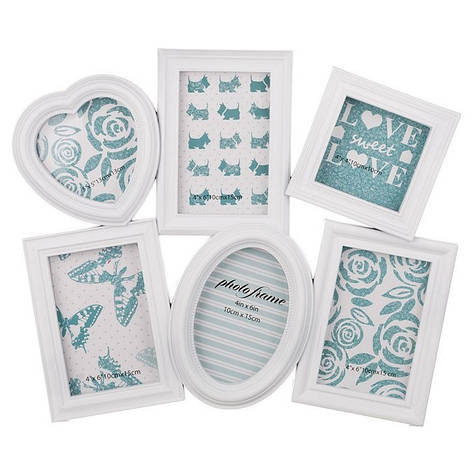 Фоторамка-колаж на 6 фото пластик білий OR-1125, фото 1