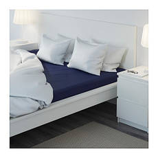 Простирадло натяжне IKEA DVALA темно-синє 160х200 см 101.499.96, фото 5